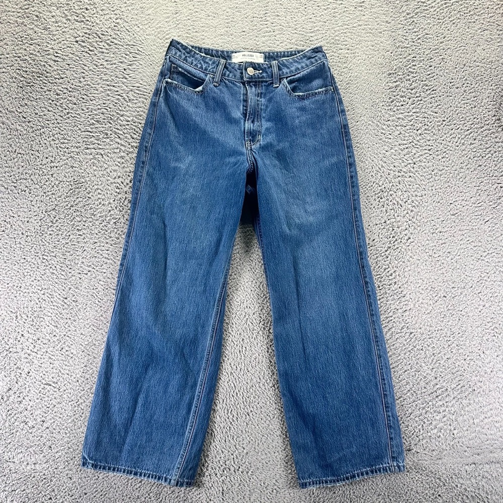 Hollister Jeans Women's 6 Blue Cotton Denim Straight Baggy Travel Streetwear